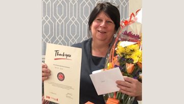 Colleague celebrates 15 years long service at Caerphilly care home